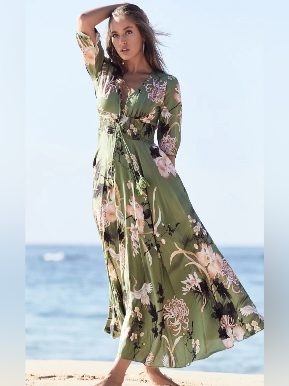 JAASE | Light Pink/Cream Floral Maxi Dress